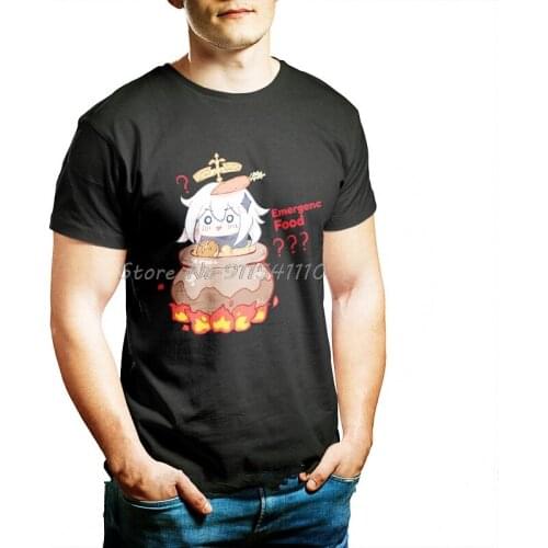 Genshin Impact Action Role-playing Game Paimon Men Short Sleeve T Shirt Pure Cotton Tees Harajuku TShirt