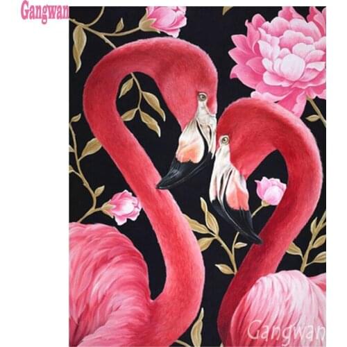 Flamingo couple DIY diamond embroidery full square round diamond painting cross stitch kit 5D mosaic stickers wedding decoration