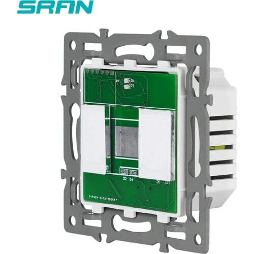 SRAN TUYA EU Wall Wifi Light Switch 2Gang, Smart Wireless Switch Work With Alexa Google Home Echo,Base of Switch Without Panel