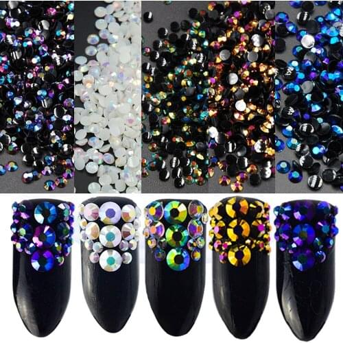 Multi colors 2mm 10000pcs Nail Art Resin Glitter Flatback Rhinestone DIY Mobile Phone sticker Decoration Gel Polish rhinestones