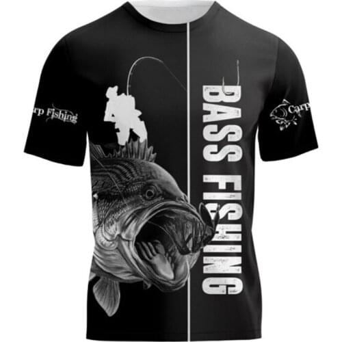 New Fashion summer T-shirt fishing art 3D printing T-shirt unisex Harajuku casual street sports short-sleeved T-shirt