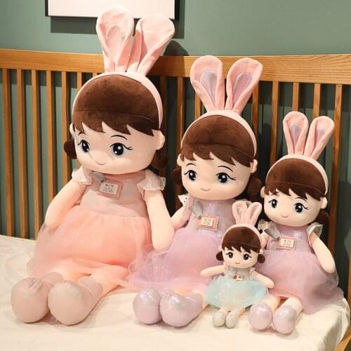 New 45cm-140cm plush toy princess girl doll soft flower dress spring cute childrens toy girl christmas gift toy