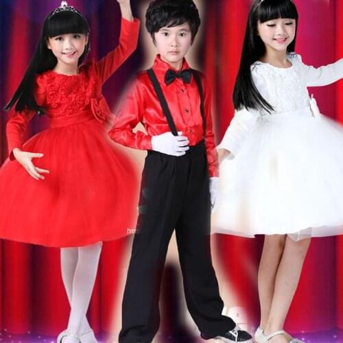 New style student performance costumes clothing long sleeve male children host performance clothing