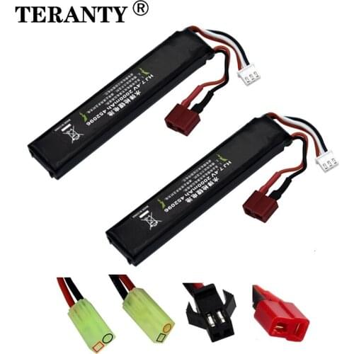 Upgrade Power 2S 2200mAh 7.4V Water gun Lipo Battery + Charger Mini Airsoft gun RC Quadcopters Cars Boats Toys Guns 452096 2Pcs