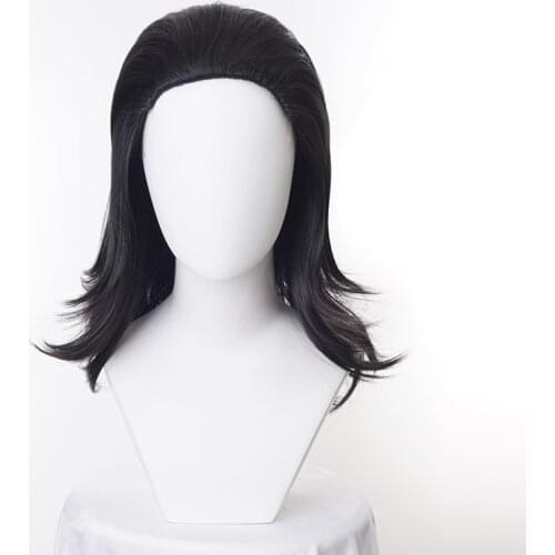 Thor Loki Cosplay Wig Infinity War Black Synthetic Hair Halloween Role Play for Unisex Adult Carnival Party + Wig Cap