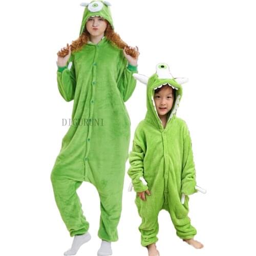Unisex Adults One Eyed Monocular Monster Animal Pajamas Anime Onesie Flannel Stitch Cartoon Cute Warm Cosplay Sleepwear Pyjamas