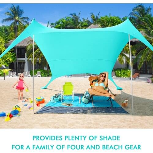 240 X 240 Beach Sunshade Portable Camping Pergola Outdoor Windproof Tent Gazebo Tent Shade Shelter with Sandbag Anchors
