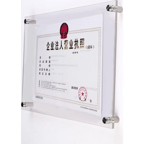 1 set Acrylic Photo Frame Hang On The Wall Wedding Photos Certificate Transparent Crystal Display Racks Home Decor