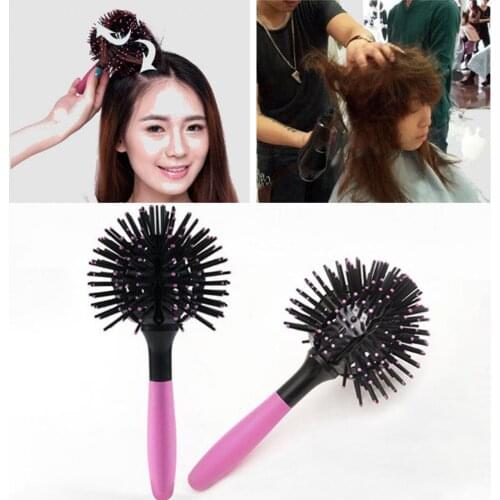 Bomb Curl Comb 3D 360 Degree Hair Styling Plastic Head Massage Spherical Brush for Salon Magic Detangling Hairbrush