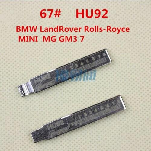 Scale Shearing Teeth Key Blade NO.67 For BMW LandRover Rolls-Royce MINI MG GM3 7,Engraving Line Key Blank HU92[10pcs]
