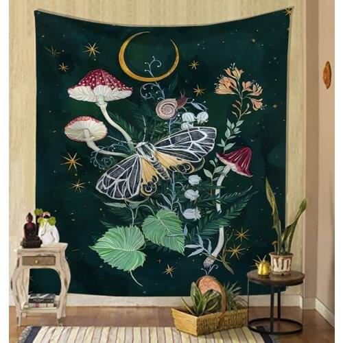 Nordic psychedelic hanging fabric background wall covering home decoration wall blanket tapestry bedroom wall hanging 95*73cm