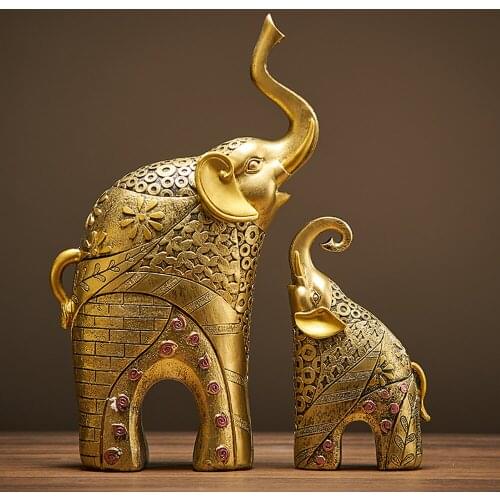 Africa Style Resin Elephant Figurine Home Decoration Accessories Modern Craft Supplies Office Desk Decoration Living Room Decor