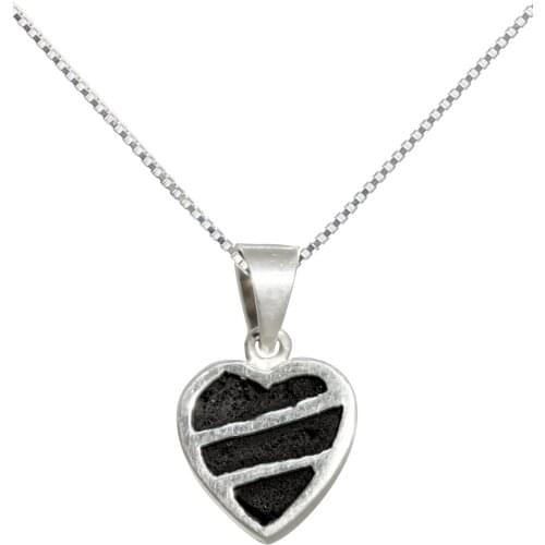DARK DIAMOND®-Pendants heart of authentic volcanic Lava and 925 sterling silver. Handmade in Spain