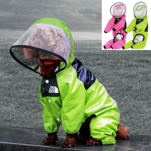 Waterproof Dog Raincoat Small Medium Large Dog Rain Jacket Hooded Adjustable Spring Pet Clothes Safety Overalls Full Range Sizes