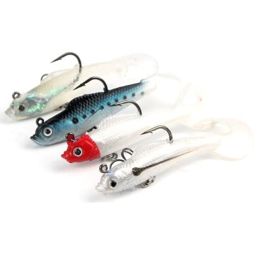 1pc Fishing Lures 3D Eyes Floating Laser Minnow Soft Aritificial Wobblers Crankbait Silicone Rubber Jig Baits 10g 8.5cm 4 Colors