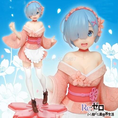 23cm Re:ZERO Starting Life in Another World Anime Figure Rem Sakura Image Ver. Precious PVC Action Figure Ram Figurine Model Toy