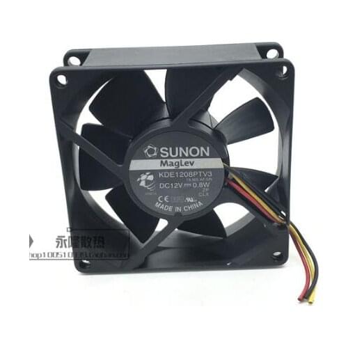 SUNON KDE1208PTV3 13.MS.AF.GN DC 12V 0.8W 80x80x25mm 3-Wire Server Cooling Fan