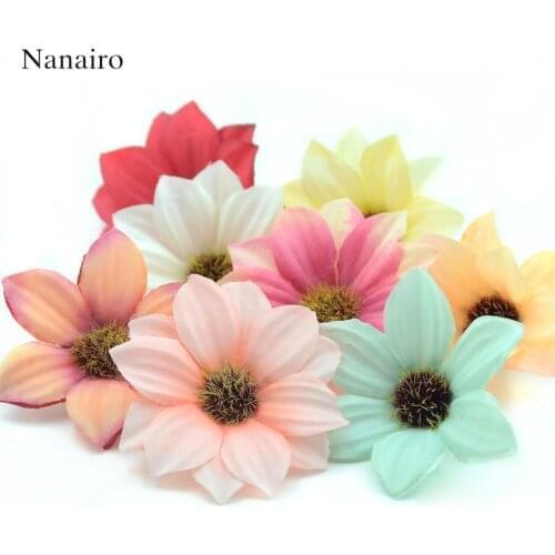 30pcs Cheap 5.5cm Mini Gerbera Artificial Rose Rose Flower Head Wedding Decoration DIY Wreath Accessories Craft Fake Flowers