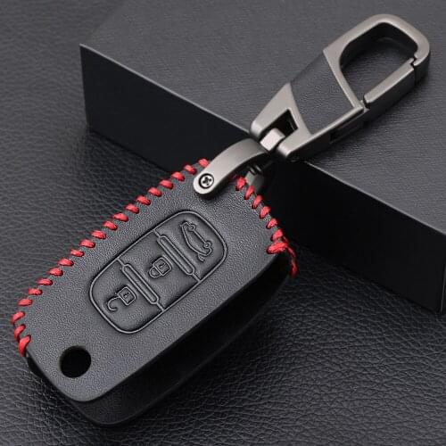 Car Flip keys Leather Cases Fob Cover For LADA Sedan Largus Kalina Granta Vesta X-Ray XRay Folding Keychain Key Ring