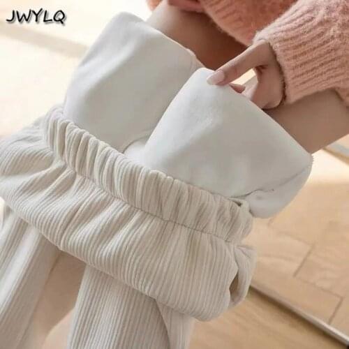 New Autumn Winter Thicken Loose Trousers Women Korean Fashion Wild Pants Casual Tie Feet Warm Bloomers Streetwear Harajuku Women