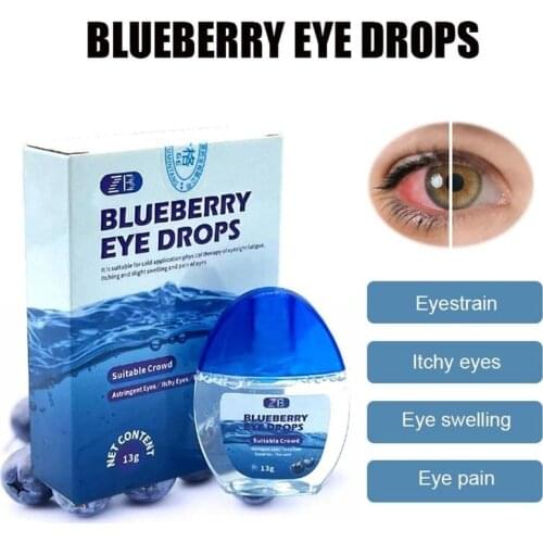 Blueberry Eye Drops Relieves Red Eyes Discomfort Blurred Vision Dry Itchy Eyes Relieve Eye Fatigue Clean Detox Eye Care Solution