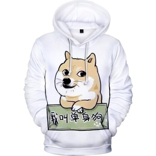 2 To 14 Years Kids Hoodies Shiba Inu 3D Printed Boys Girls Hoodie Sweatshirt Cartoon Outerwear Jacket Coat Children Clothes