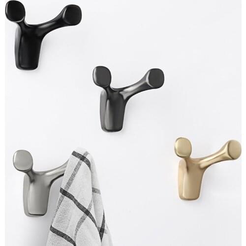 European Style Horn Hook Clothes Wall Hooks Metal Cute Keys Bag Clothes Hanger Perforated Bathroom Storage Rack