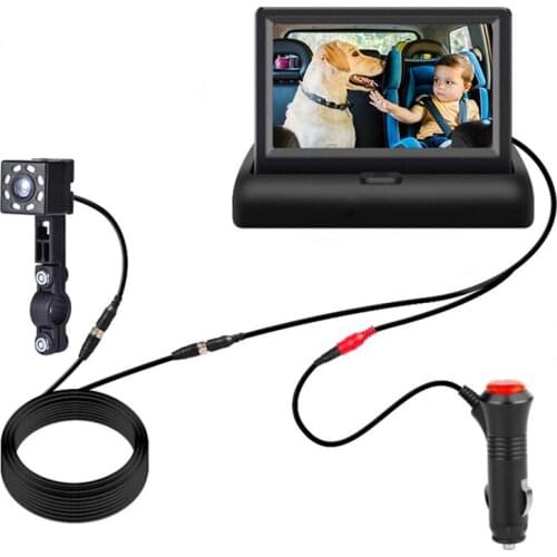 Car Camera Child baby rear view suit system Car baby monitor 4.3 inch folding monitor Rear view camera