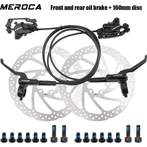 Mountain Bike Hydraulic Disc Brake Set Left Rear Right Front Brake Set Bicycle Bike MTB Accessories with Rotors Bolts