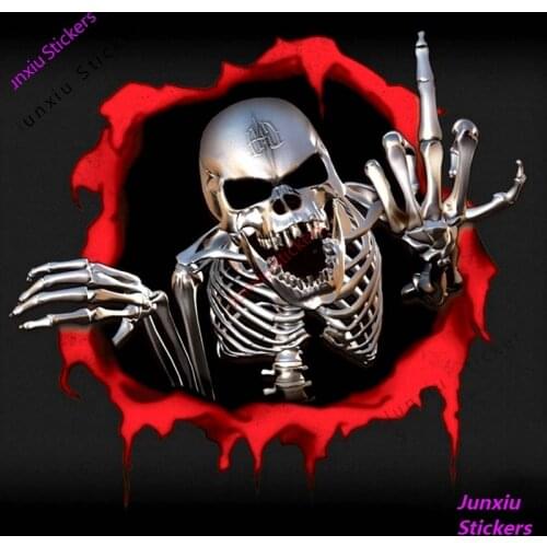 Creative 3D Skeleton Skull Car Sticker Accessories Vinyl PVC 15cm*14cm Motorcycle Windshield car Window Car Styling Decal