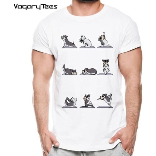 Summer High Quality Animal Dogs Fitness T-Shirt Mens Hipster Streetwear Tops Tee Shirts Miniature Schnauzer Workout T Shirt