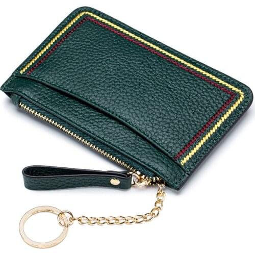 Multifunction Coin Purses Genuine Leather Small Handbag Cute Wallet Card Holder Mini Bags Keychain