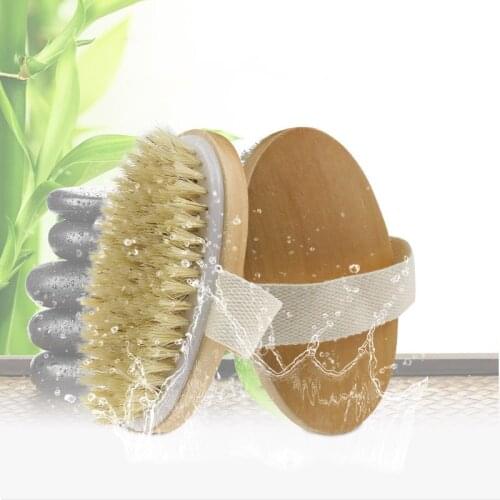 Natural Bristle Exfoliating Bath Brush Man Wooden Body Massage Shower Brush SPA Woman Skin Care Body Brush Bathroom Products