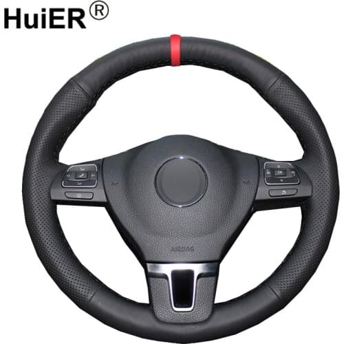 Sewing Car Steering Wheel Cover Volant Funda Volante For Volkswagen VW Gol Tiguan Passat B7 Passat CC Touran Jetta Mk6 Non-slip