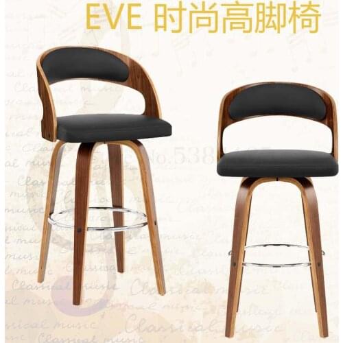 Nordic Solid Wood Bar Chair, Bar Chair, Backrest, High Stool, Bar Stool, Front Desk, Cash Register, High Chair, Household