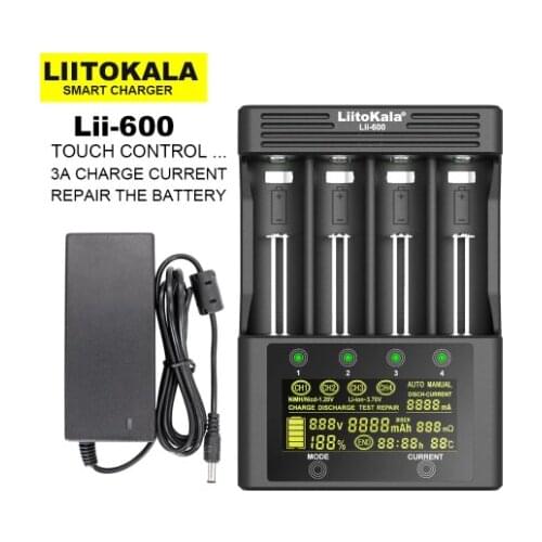 New original LiitoKala Lii-600 Battery Charger For Li-ion 3.7V NiMH 1.2V battery Suitable 18650 26650 21700 26700 AA AAA