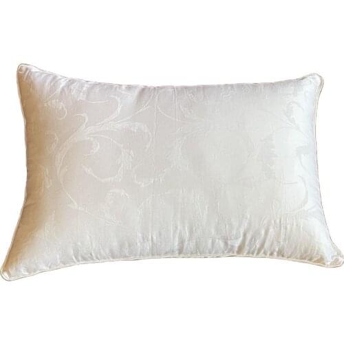 43x63cm 100% Natural Medium-Long Floss Silk Filled Pillow High-End Silk Filling Pillow Protector (Full) With Cotton Cover