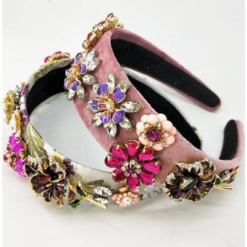 Pink Crystal Headband Rhinestones for Hair Princess Tiara Bridal Hair Accessories Headbands for women womens accessories Head