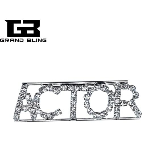 Profession Lapel Pin Gift "ACTOR" Crystal Letters Brooch Accessories
