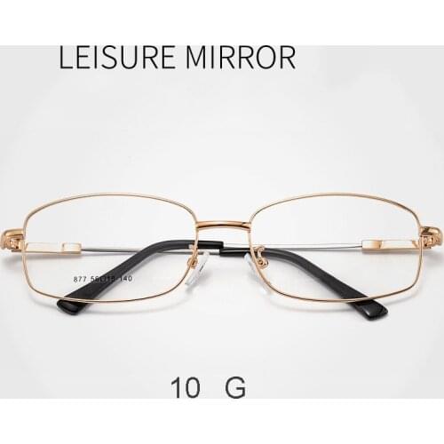 Full Rim Rectangle Spectacles with Spring Hinges Alloy Frame Eye Glasses Men Business Style Myopia Eyewear
