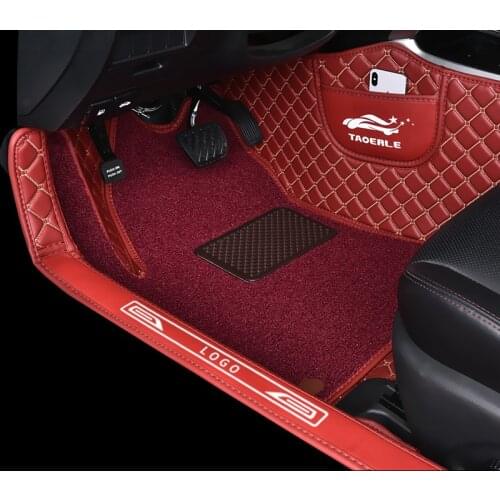 Pvc leather for car mat new design Cover the threshold luxury high quality leather+Coil fortuner car mat
