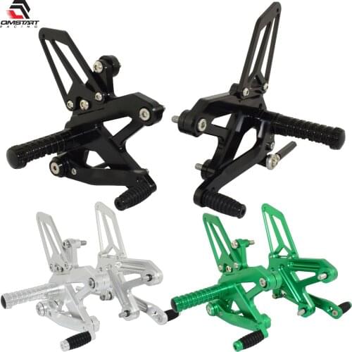 QMSTART Racing Motorcycle CNC Adjustable Rearset Footrests Foot Rest Pegs Pedal For KAWASAKI Ninja ZX25R ZX-25R ZX 25R 2020 2021