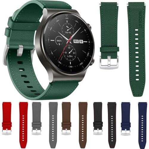 22mm Fashion Genuine Leather Strap For Huawei Watch GT2 Pro Replacement Watchbands Men Quartz Wristwatches Adjustable Strap