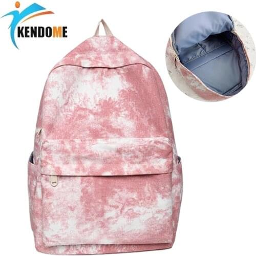2021 New Retro Tie-dyed Backpack for High School Girls Leisure Backpack for College Students Laptop Bag for Boys