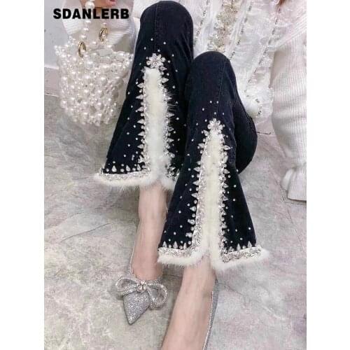 Женские утепленные джинсы SDANLERB China At AliExpress