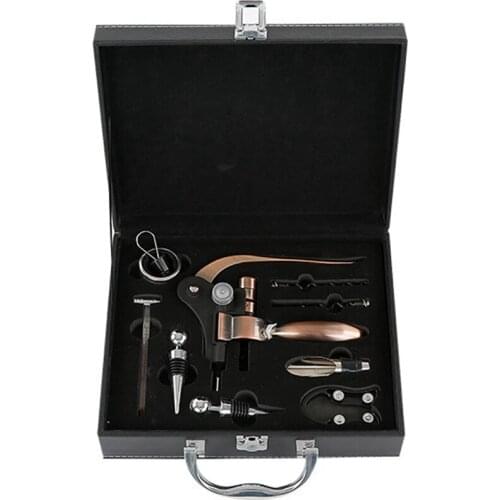 Wine Opener Set Premium Leather Box Rabbit Corkscrew Wine Bottle Opener,Wine Pourer Gift Set
