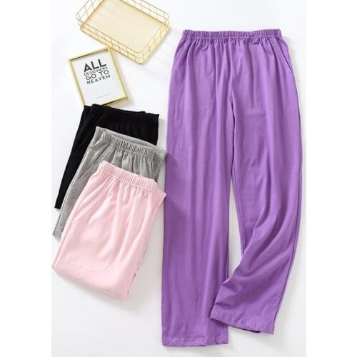 Large Size Loose Sleepwear Lounge Wear Cotton Pajama Pants New Womens Home Clothes Spring Autumn Trousers Female Nightwear