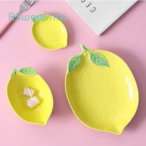 Japanese-style Lemon-shaped Plates Cute Dishes Household Rice Bowls Creative Dessert Plates Fruit Plate Ceramic Plate
