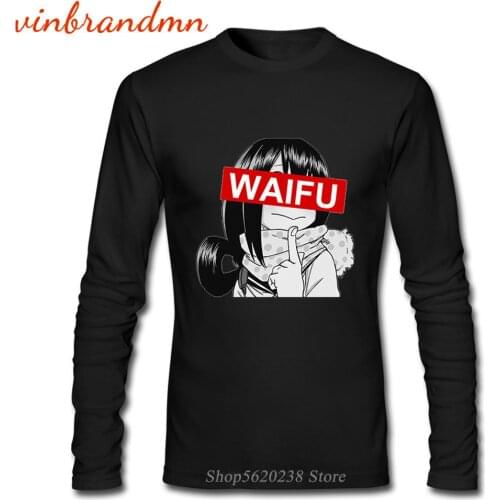 Tsuyu Asui Waifu T-shirt Ahegao Japan Manga Male T shirts Harajuku Cartoon Hip Hop Cool Spring Autumn Long Sleeve Tee Shirt Tops