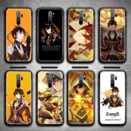 Zhongli Genshin Impact Phone Case for Redmi 9A 9 8A 7 6 6A Note 10 9 8 8T Pro Max K20 K30 Pro